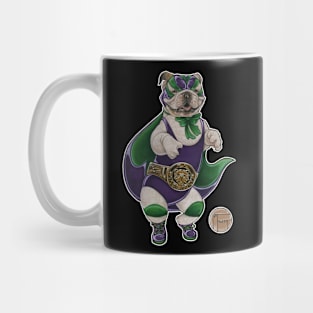 Bulldog Luchador - White Outlined Version Mug